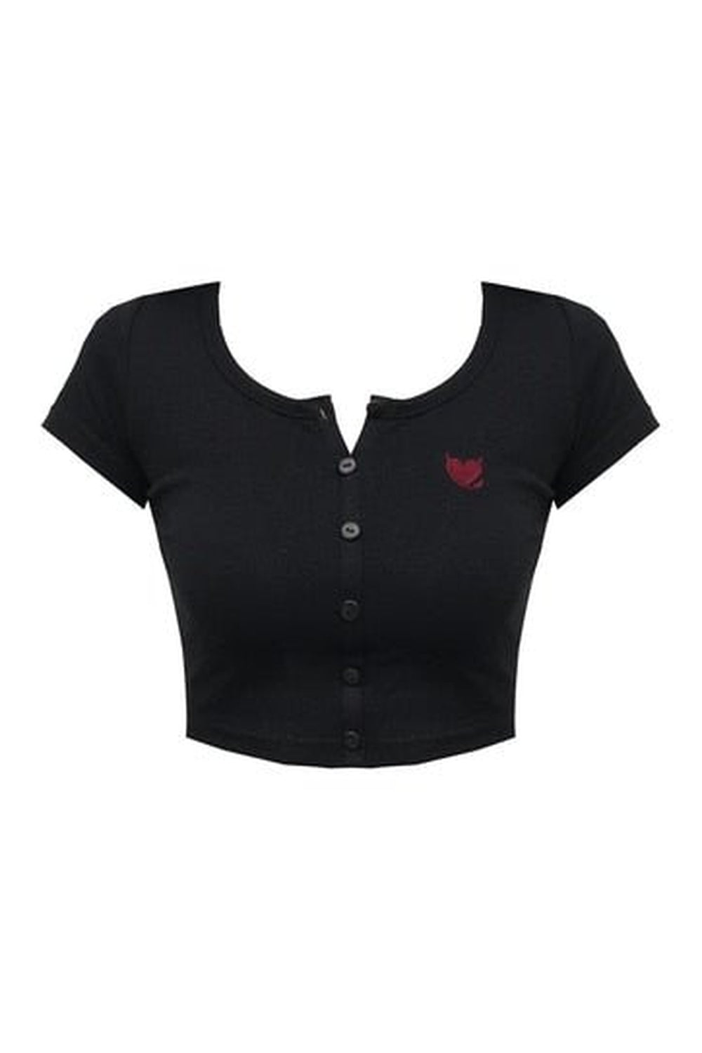 Goth Heart Embroidery Crop Top