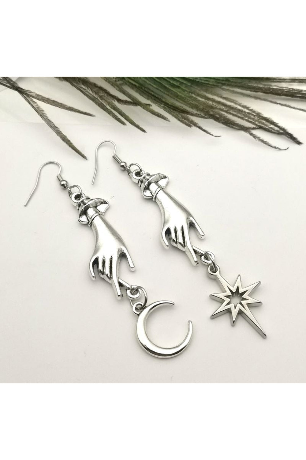 Goth Moons  Stars Charm Earrings