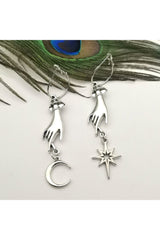 Goth Moons  Stars Charm Earrings