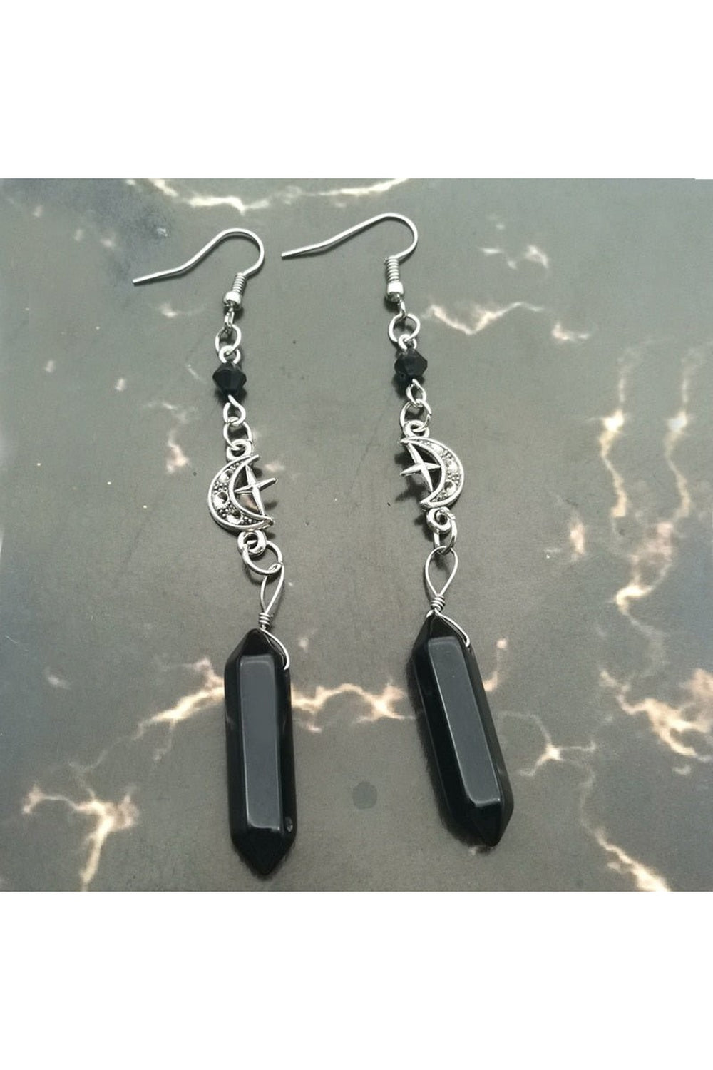 Goth Mysterious Crystal Earrings