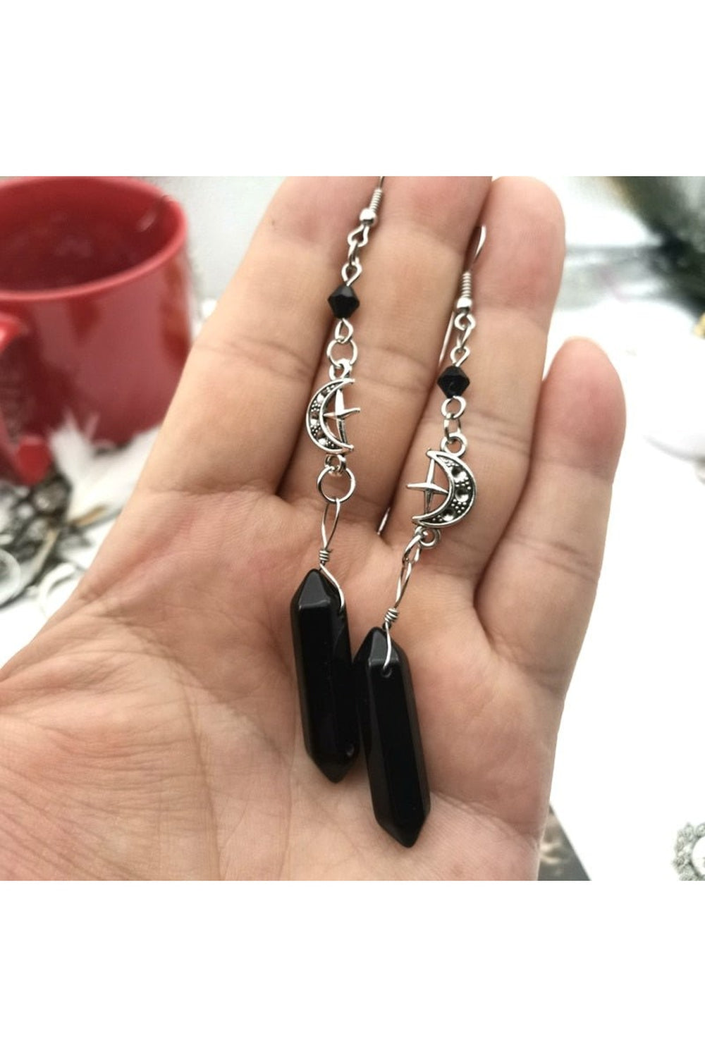 Goth Mysterious Crystal Earrings