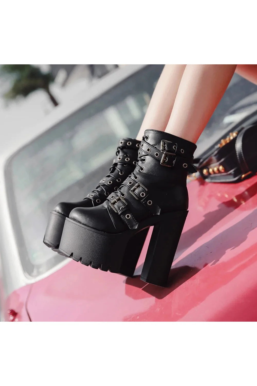 Goth Platform Round Toe Women's Boots