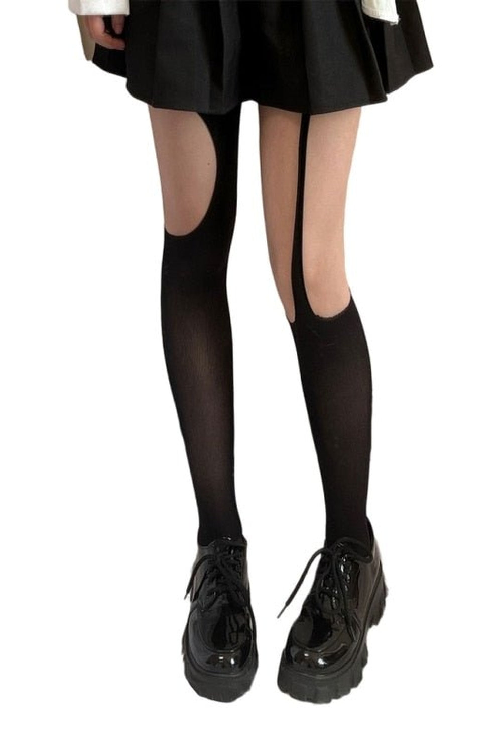 Goth Punk Black Silky Pantyhose  Tights