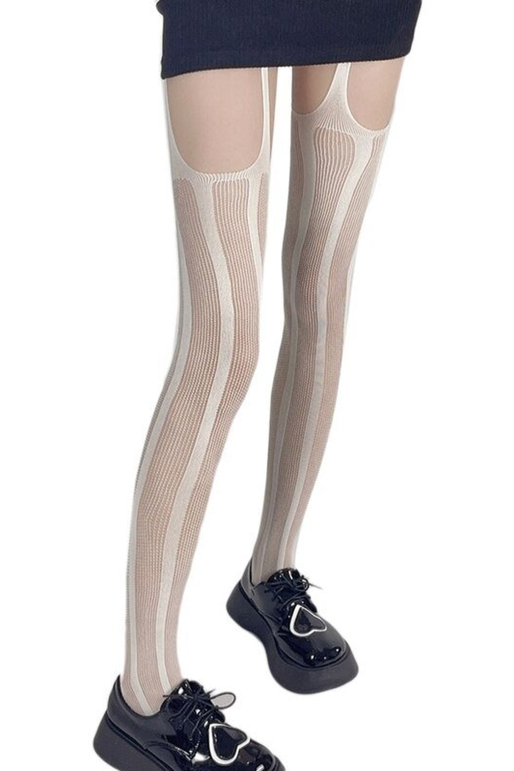 Goth Punk Black Silky Pantyhose  Tights