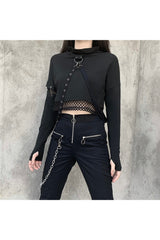 Gothic Punk Kapuzen-T-Shirt