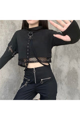Gothic Punk Kapuzen-T-Shirt