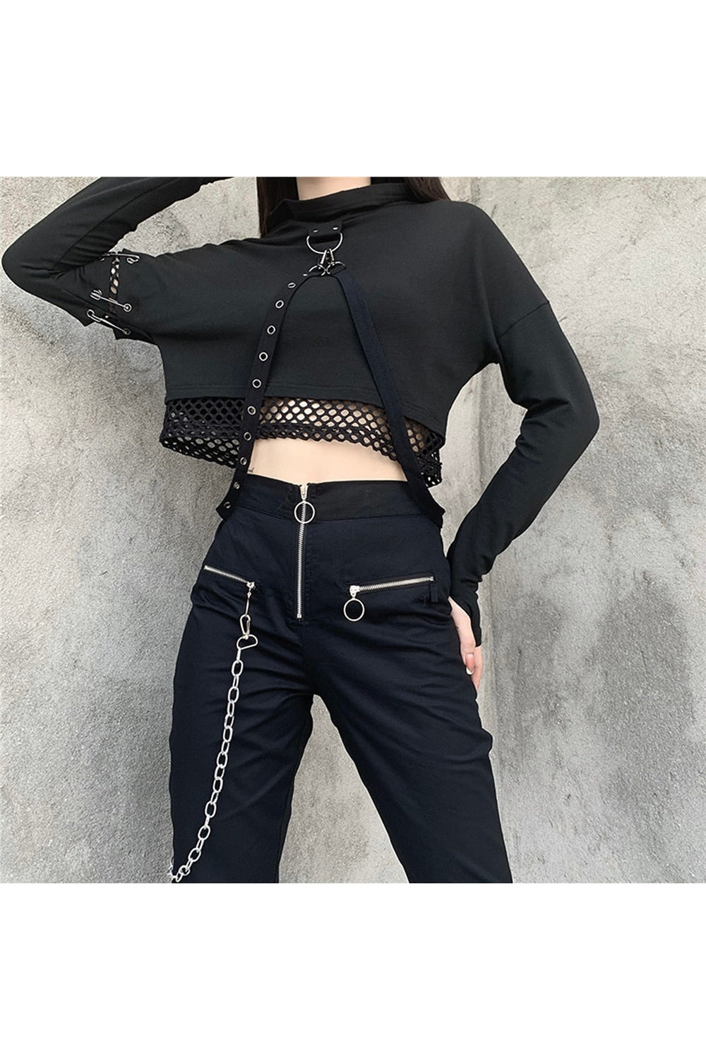 Gothic Punk Kapuzen-T-Shirt