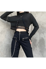 Gothic Punk Kapuzen-T-Shirt