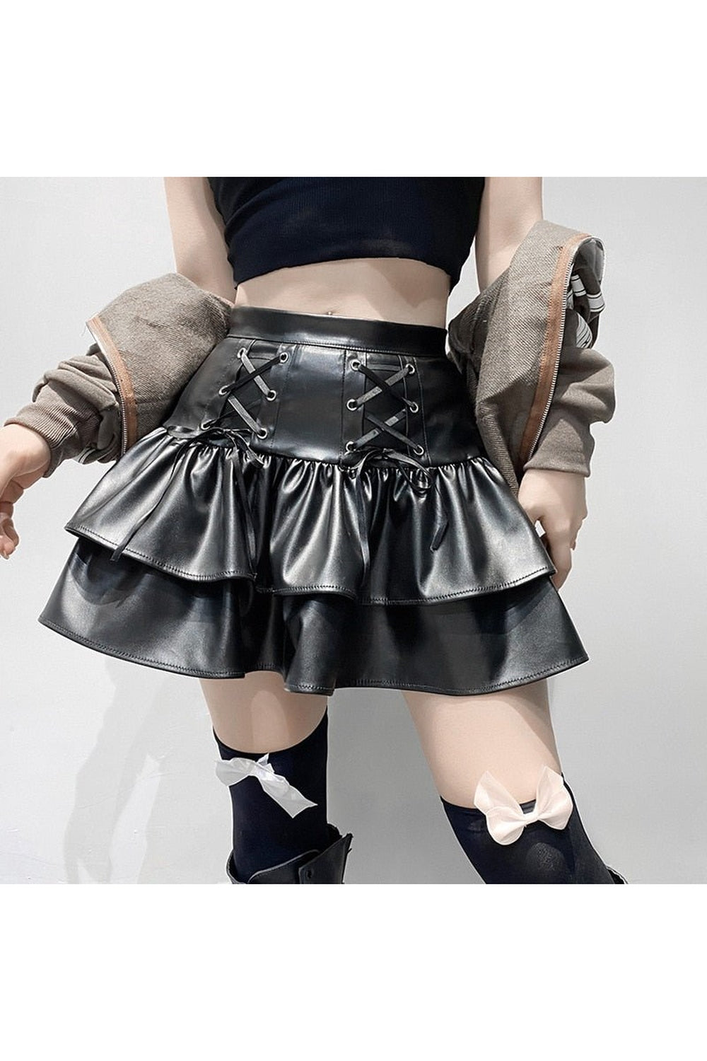 Jupe en PU gothique et punk
