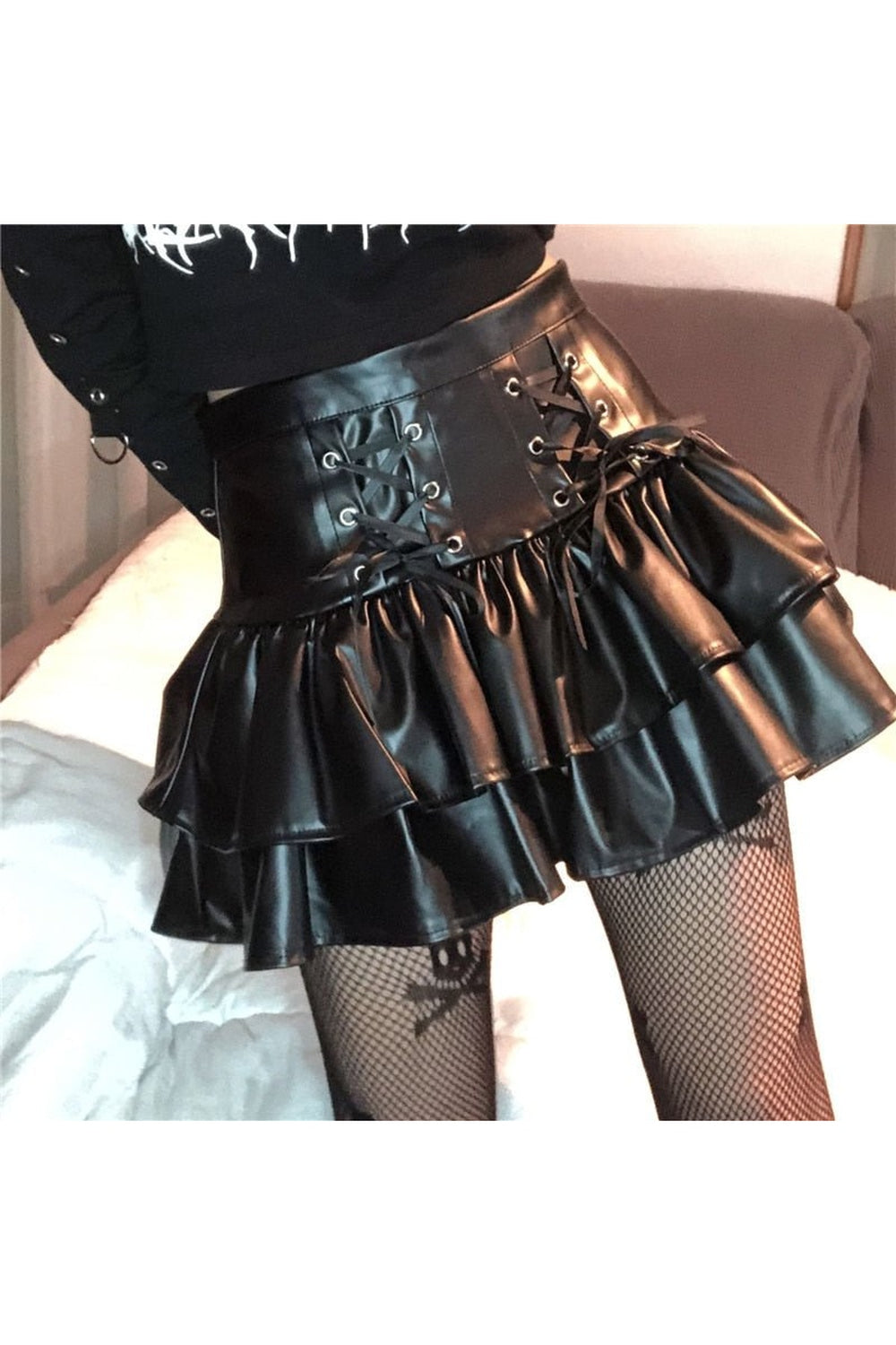 Jupe en PU gothique et punk