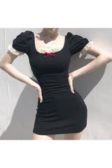 GOth Short Sleeve Mini Dress