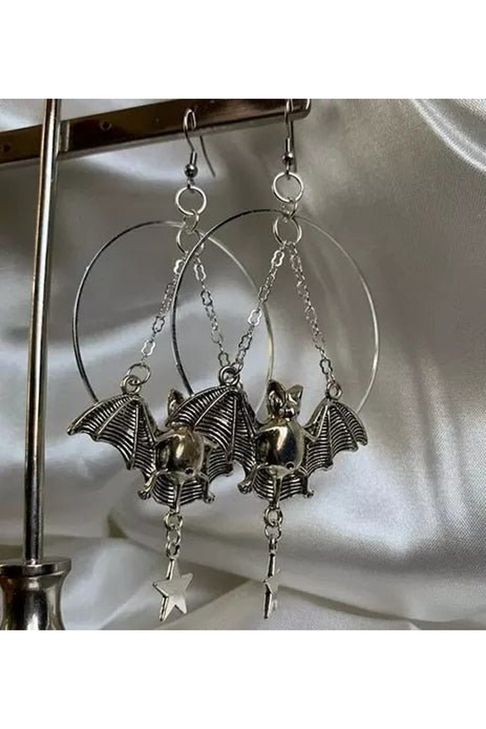 Goth Star and Bat Dangles Earrings