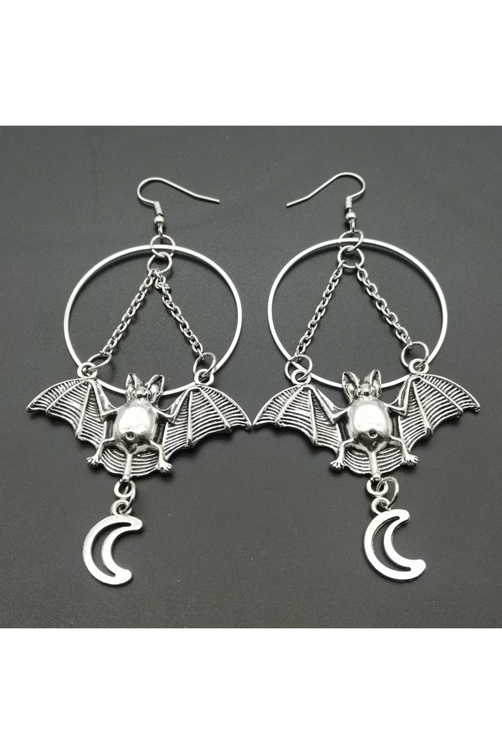 Goth Star and Bat Dangles Earrings