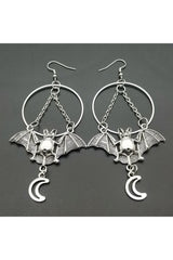 Goth Star and Bat Dangles Earrings