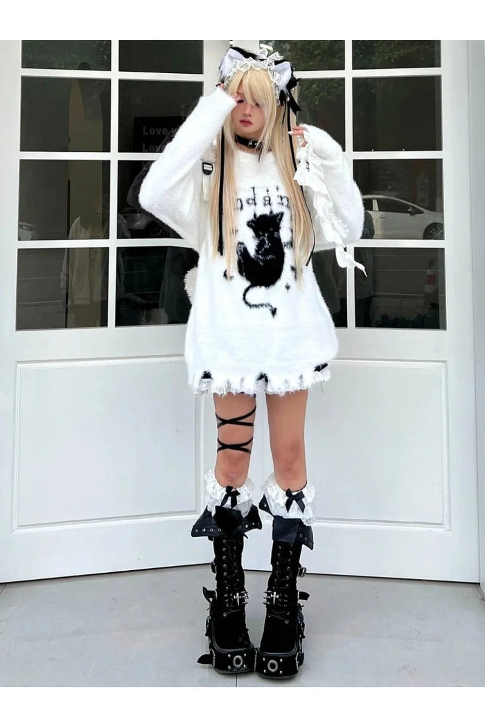 Gothic Angel Fuzzy Sweater