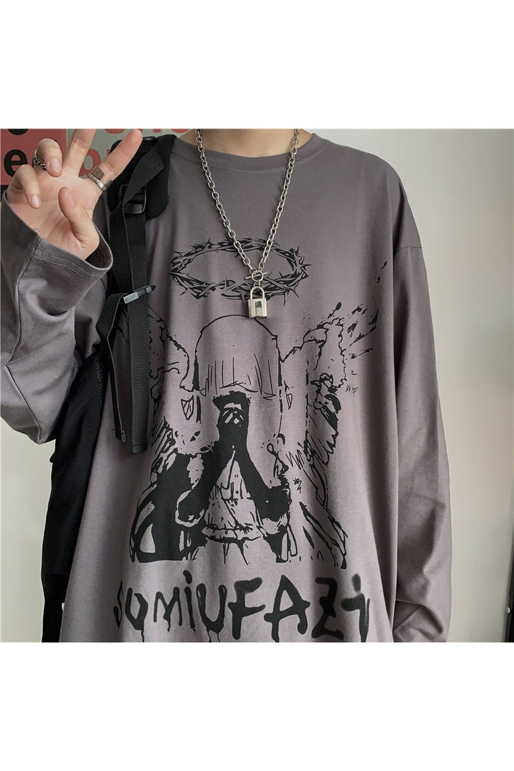 Gothic Angel Langarm T-Shirt