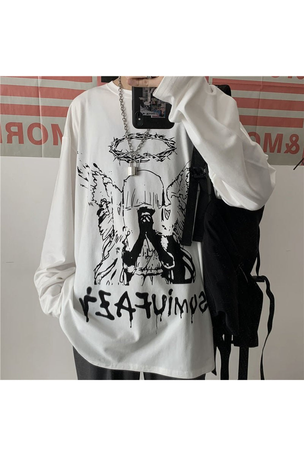Gothic Angel Langarm T-Shirt