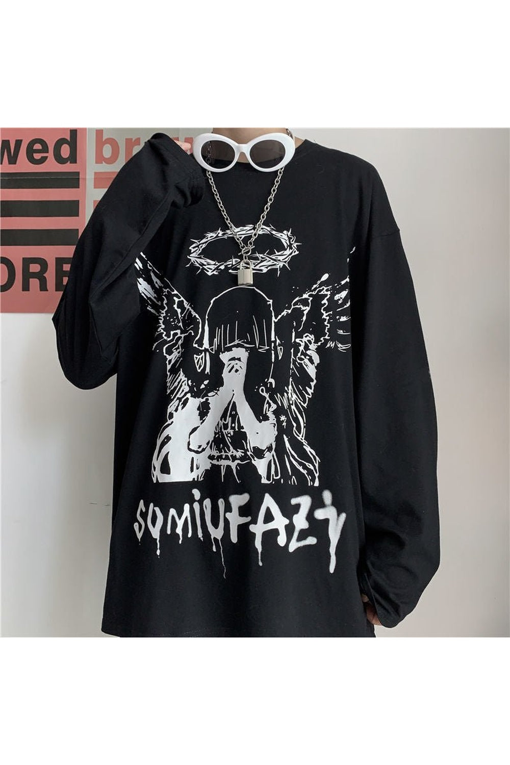 Gothic Angel Langarm T-Shirt