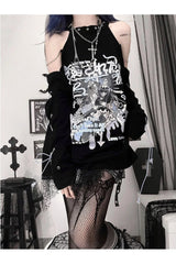 Gothic Bandage Off Shoulder T-shirt