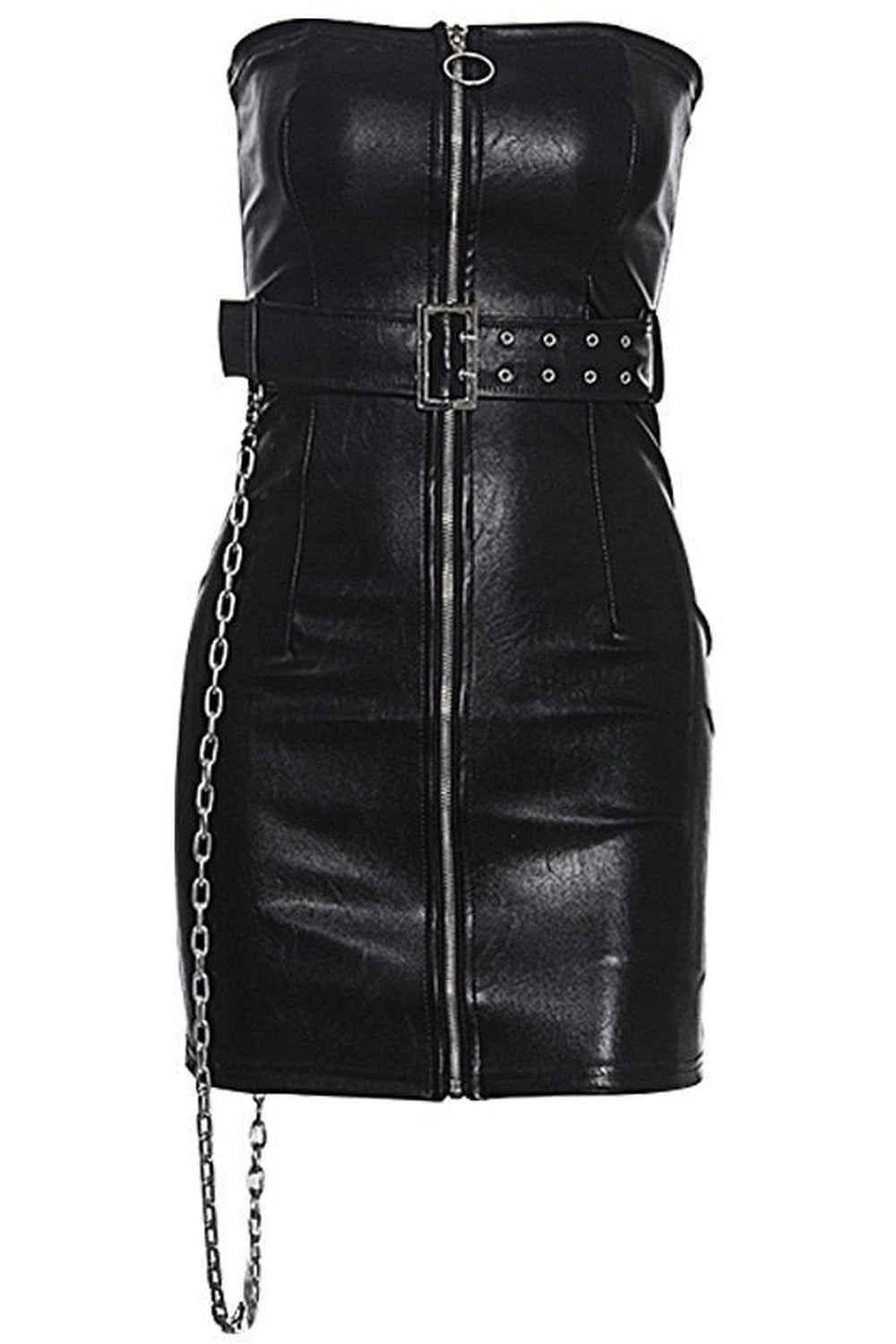 Gothic Bodycon Pu Dress