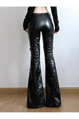 Gothic Buckle Flare Pants