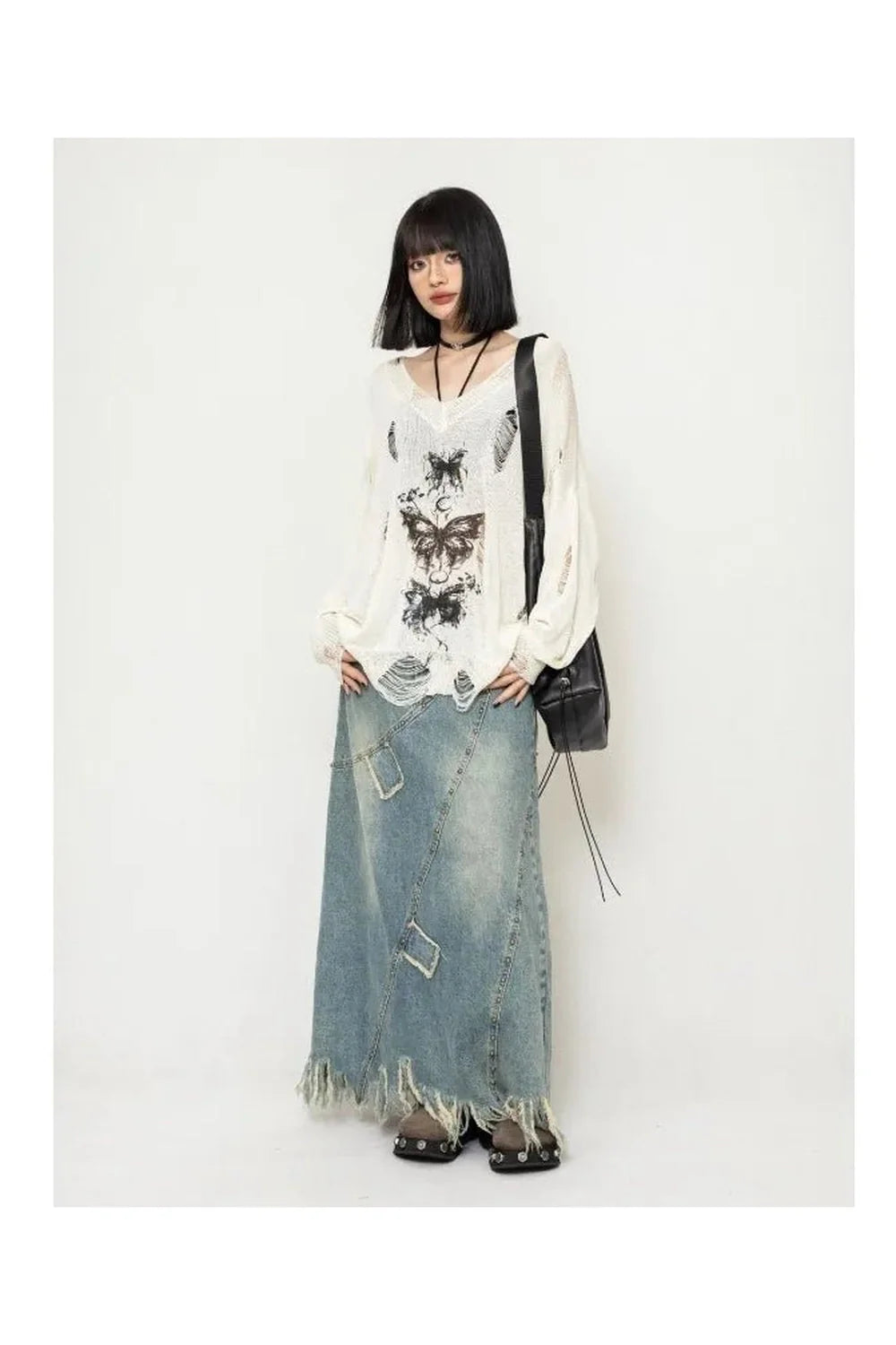 Fall Gothic Butterfly Oversized Sweater