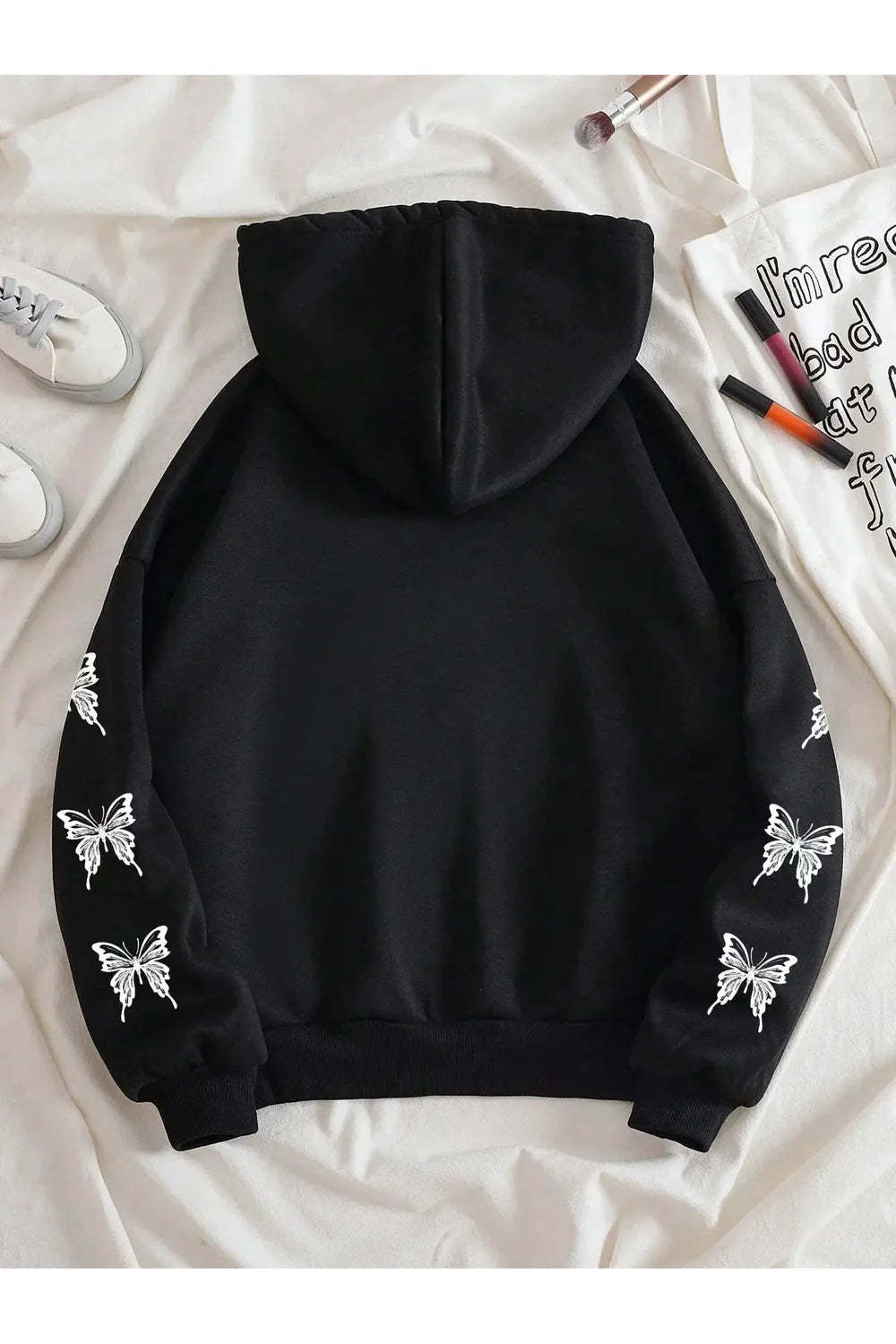 Fall Gothic Butterfly Zip-Up Hoodie