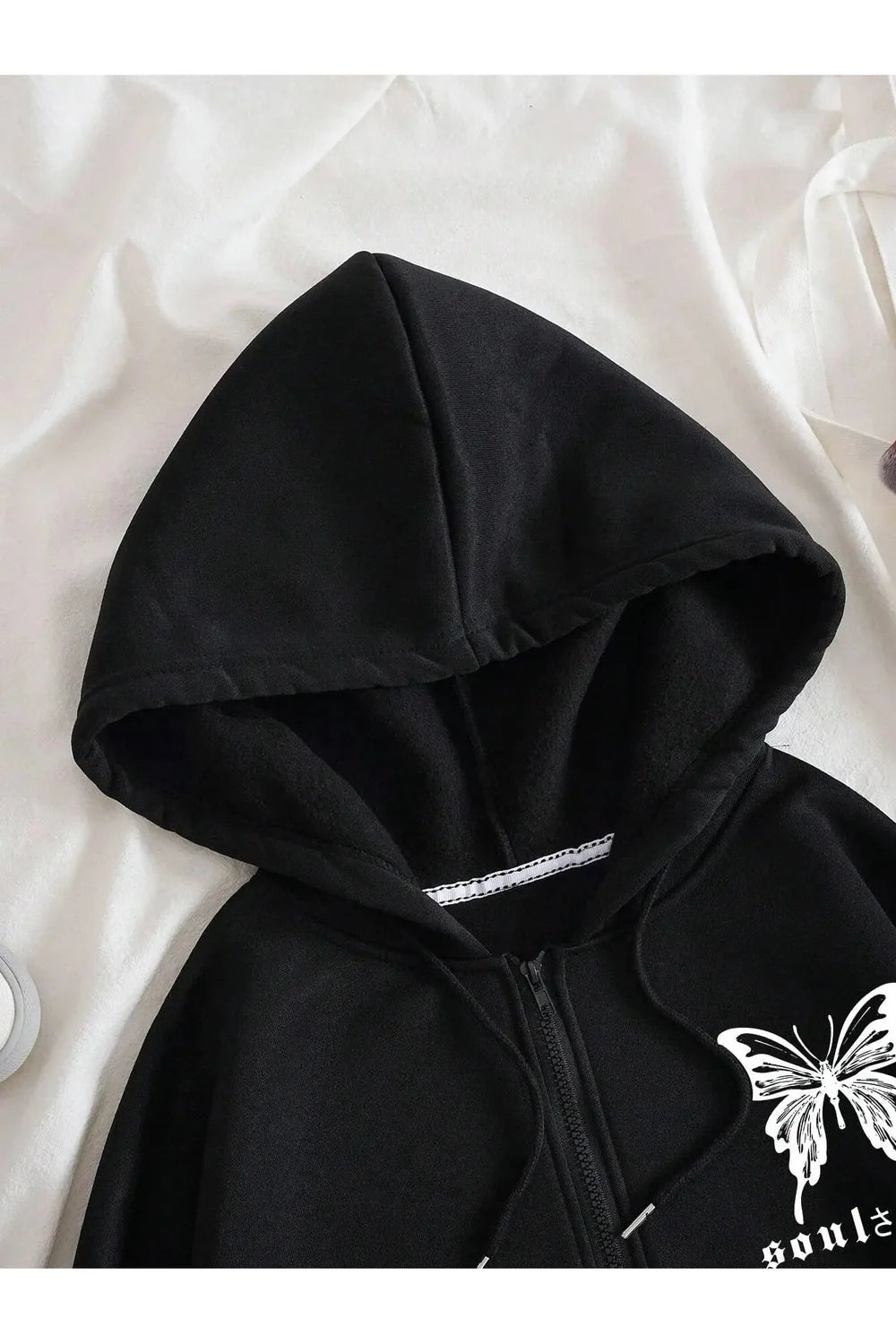 Fall Gothic Butterfly Zip-Up Hoodie