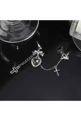 Gothic Cross Chain Ear Clips