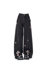 Fall Gothic Cross Flare Jeans