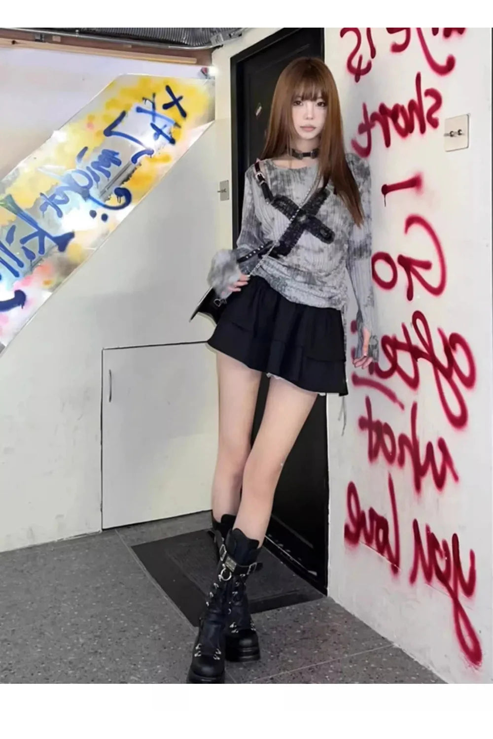 Gothic Cross Strap Top