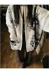 Fall Gothic Graphic Zip-Up Cardigan