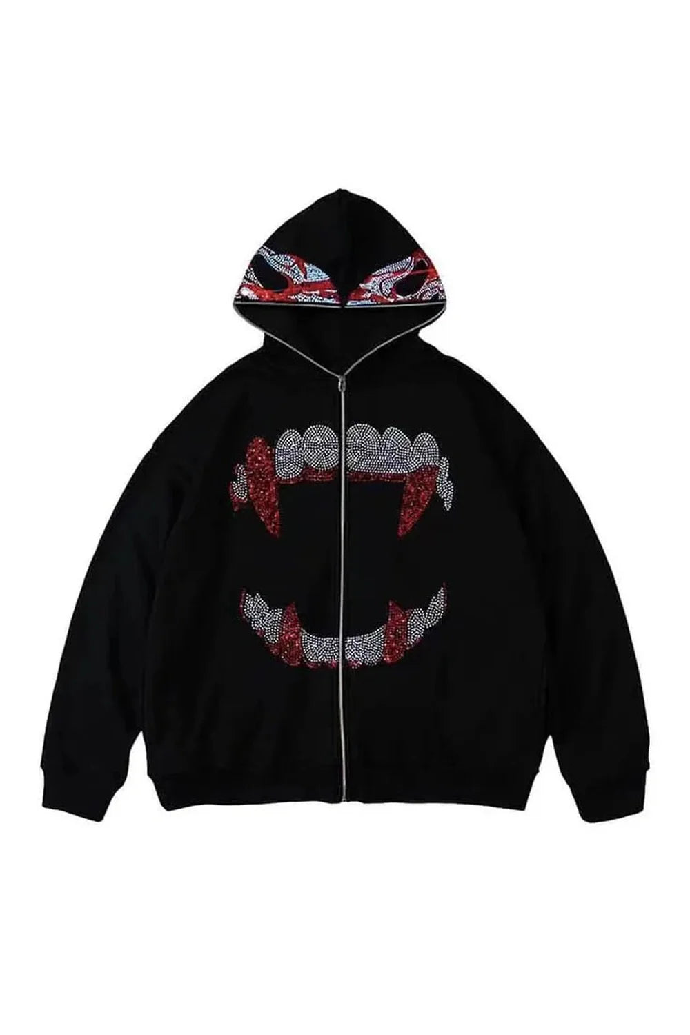 Fall Gothic Grunge Rhinestone Hoodie