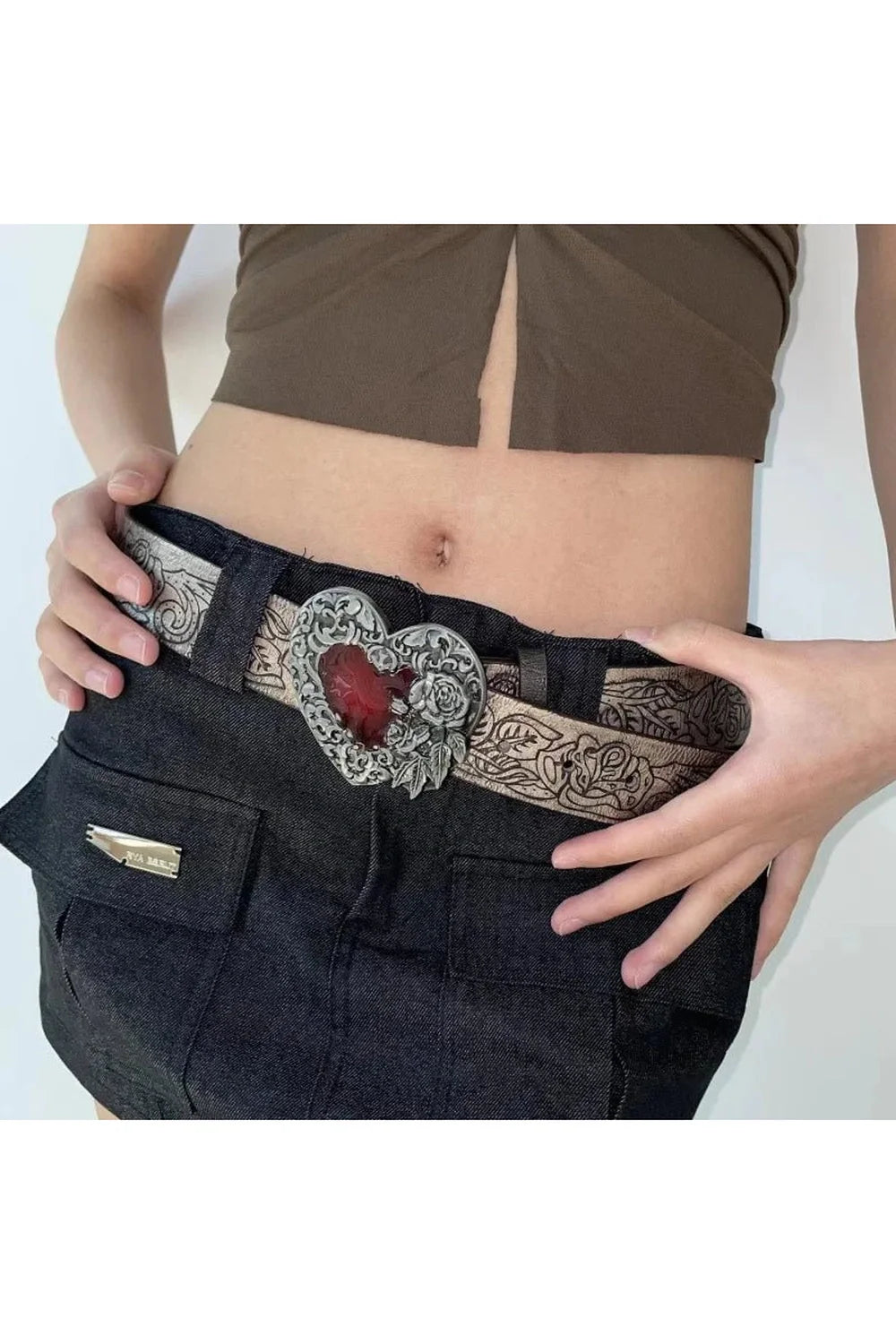 Gothic Heart Rose Belt