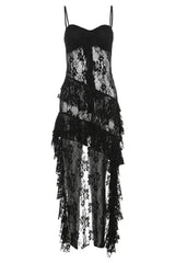 Gothic Lace High-Low Corset Dress