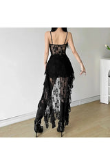 Gothic Lace High-Low Corset Dress