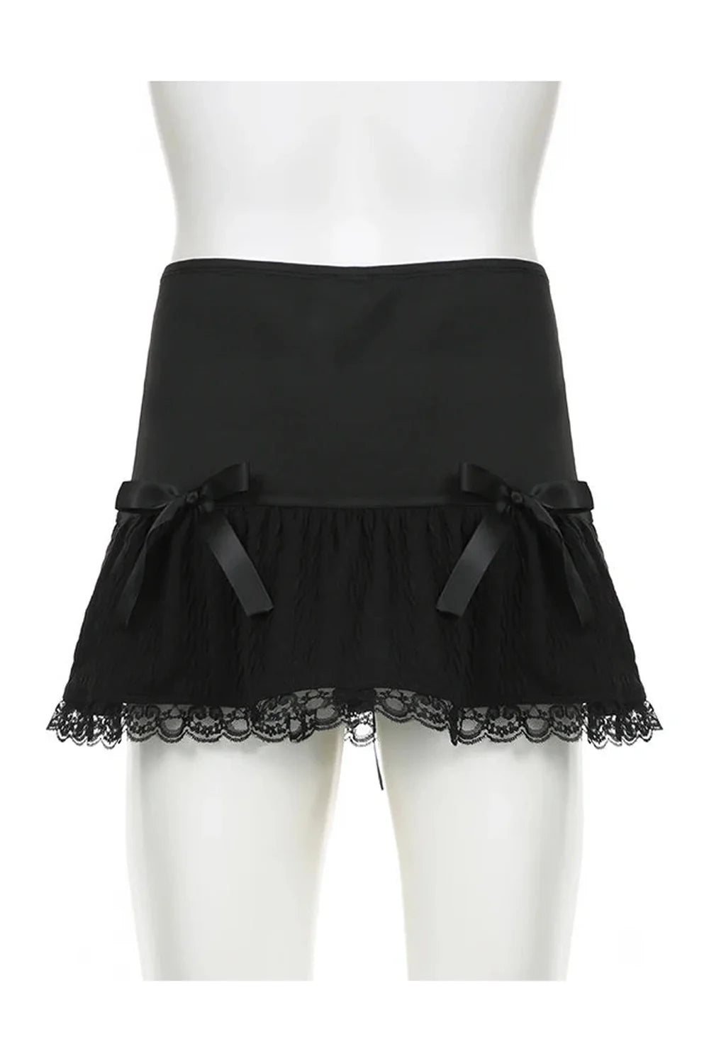 Gothic Lace Trim Mini Skirt