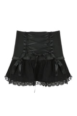 Gothic Lace Trim Mini Skirt