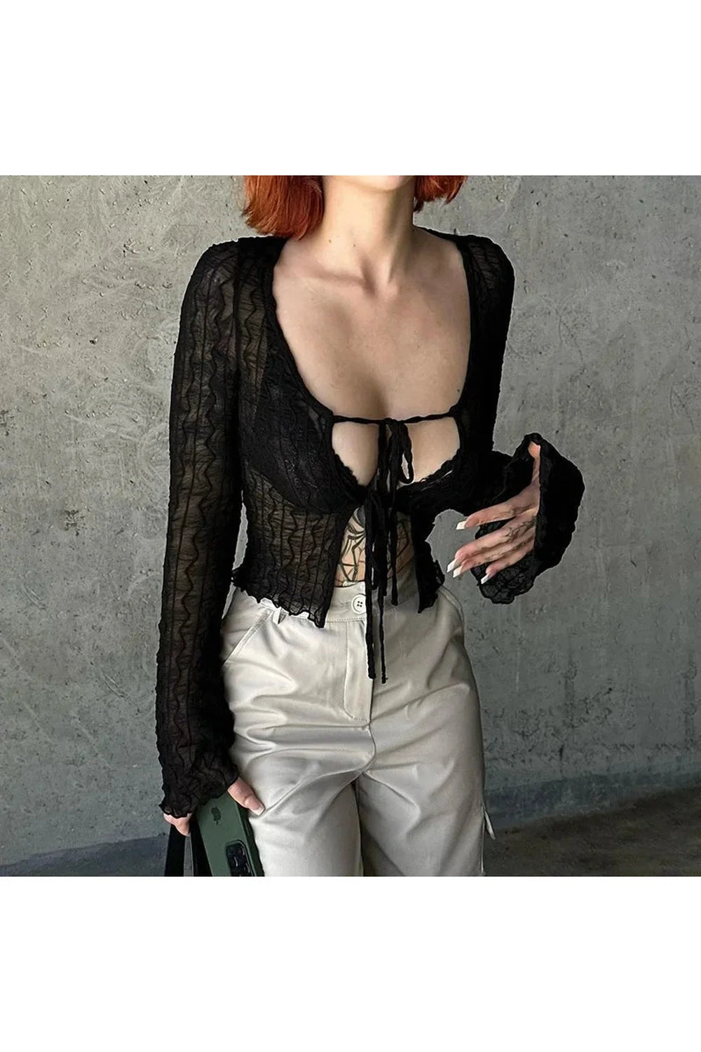 Gothic Lace Up Blouse