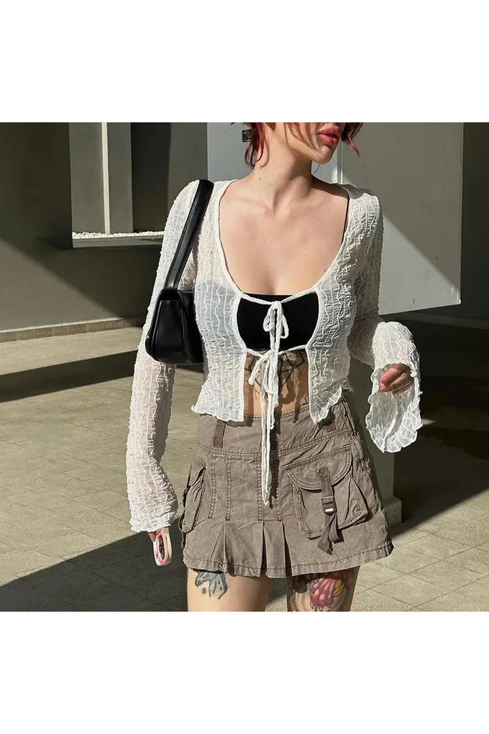 Gothic Lace Up Blouse