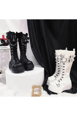 Gothic Lace-up Motorcycle Boots