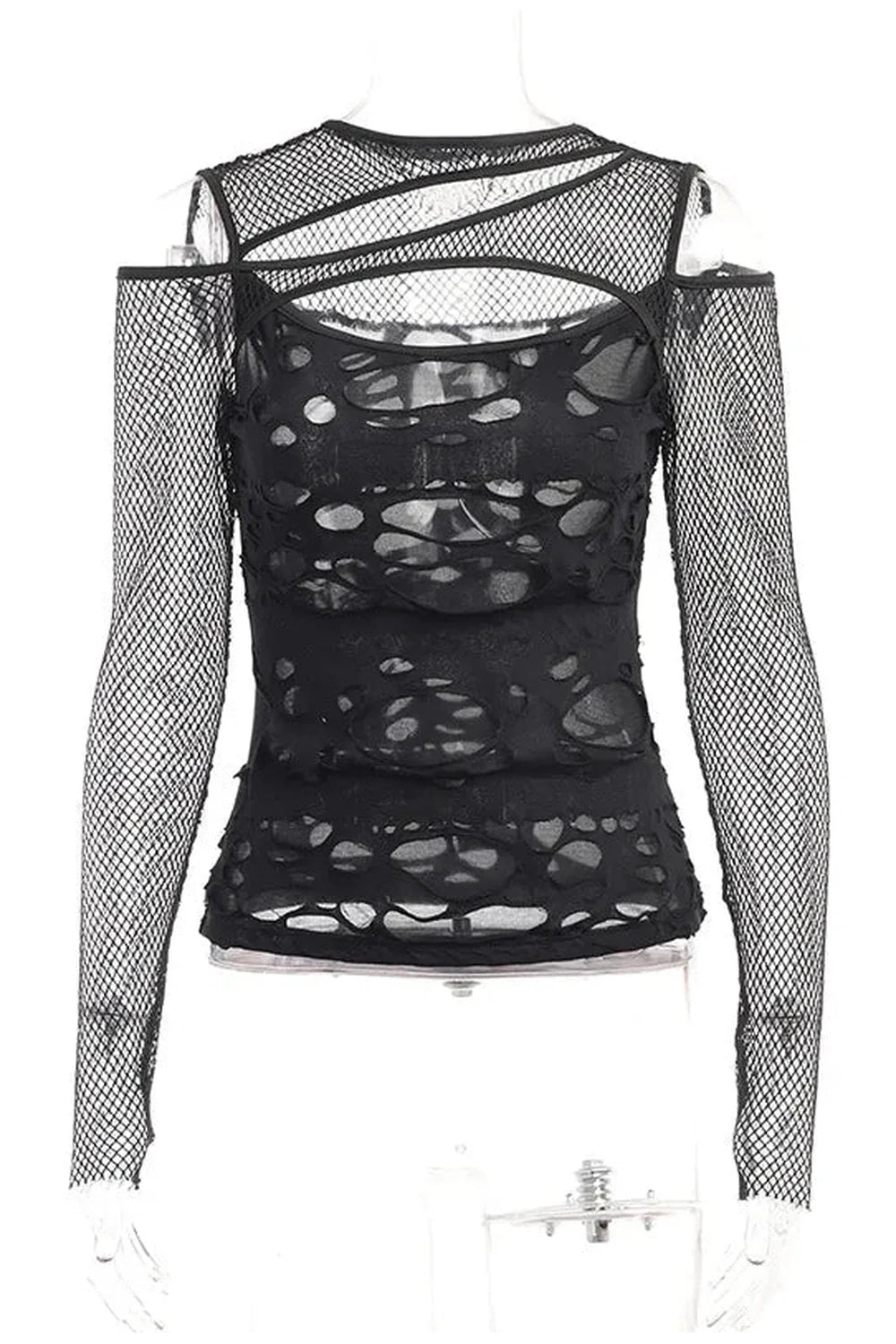 Gothic Mesh Hole Fishnet Blouse