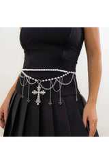 Gothic Pearl Beaded Belly Waist Chain