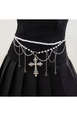 Gothic Pearl Beaded Belly Waist Chain