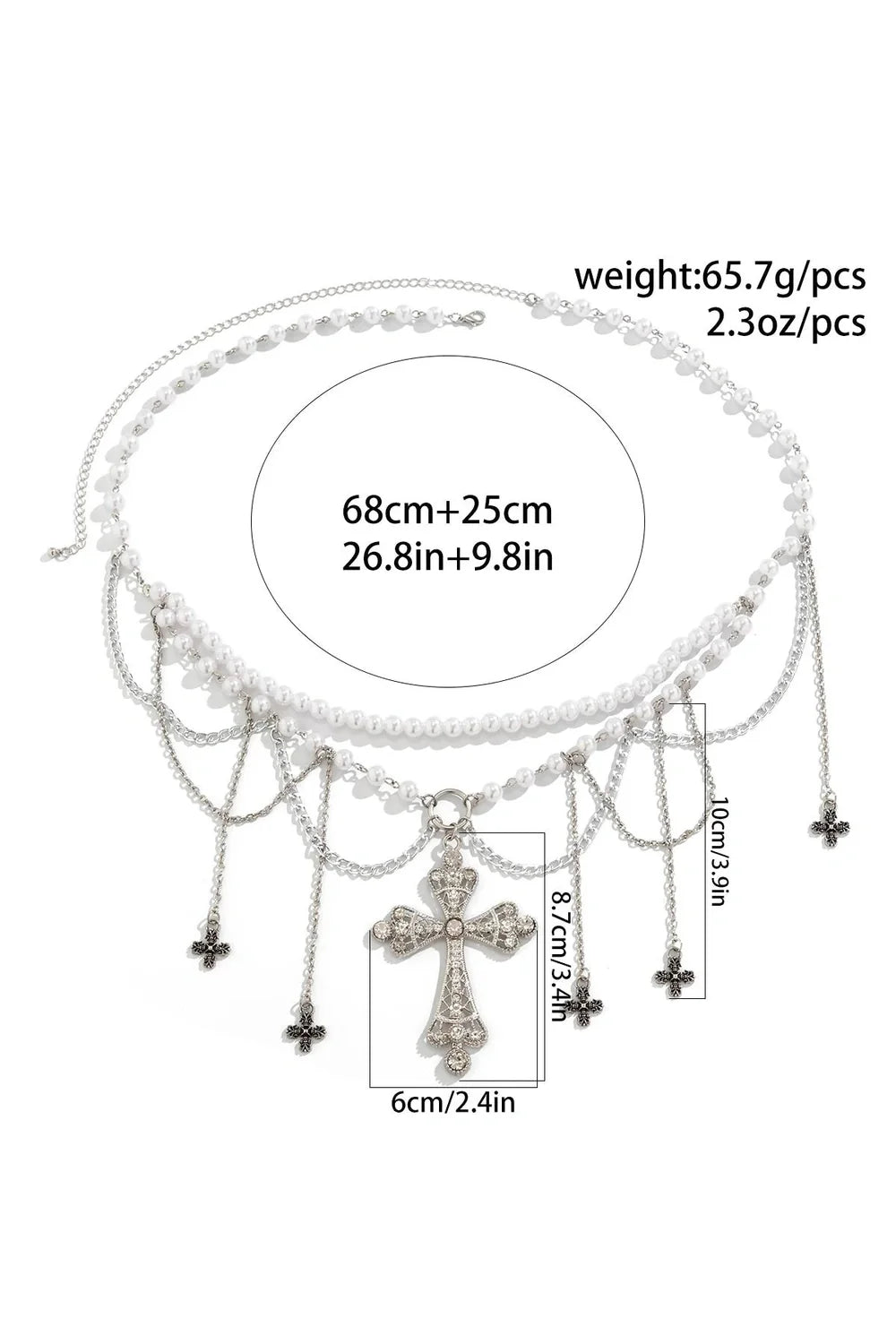 Gothic Pearl Beaded Belly Waist Chain