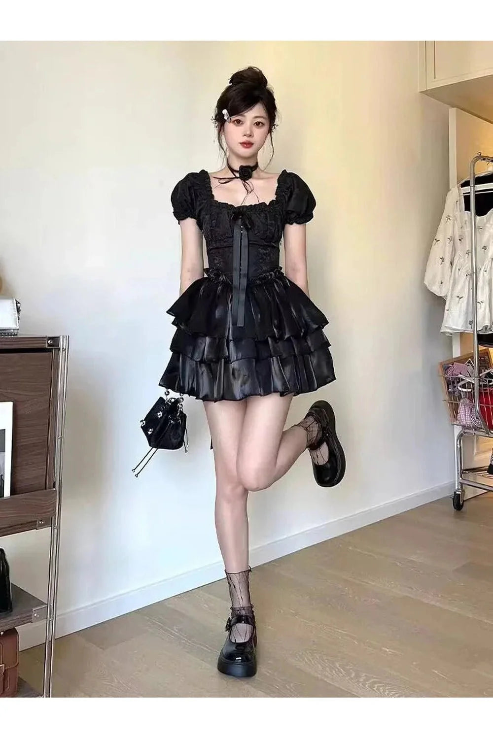 Gothic Princess Puff Sleeve Dress