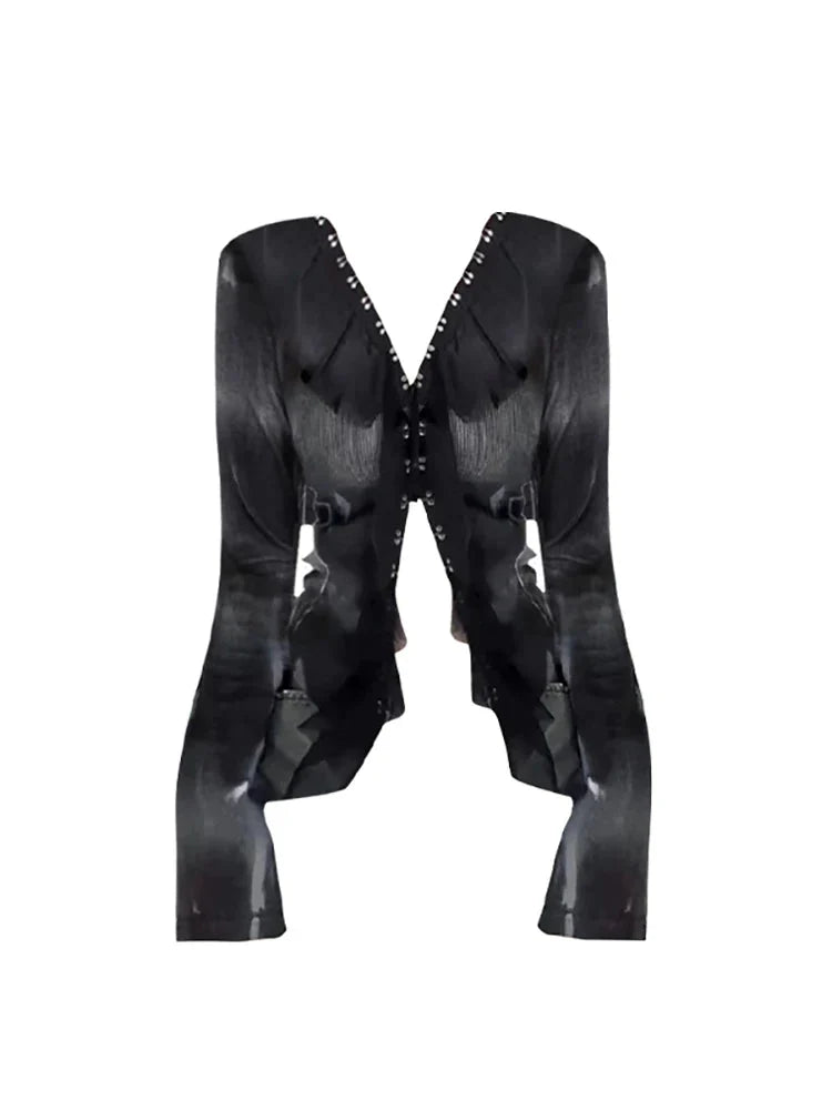 Gothic Sheer Tie-Dye Blouse