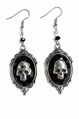 Gothic Skull Cameo Earrings