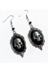 Gothic Skull Cameo Earrings