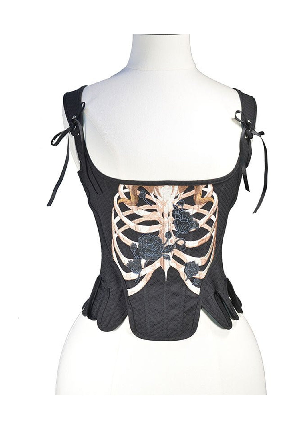 Gothic Skull Rose Crop Top